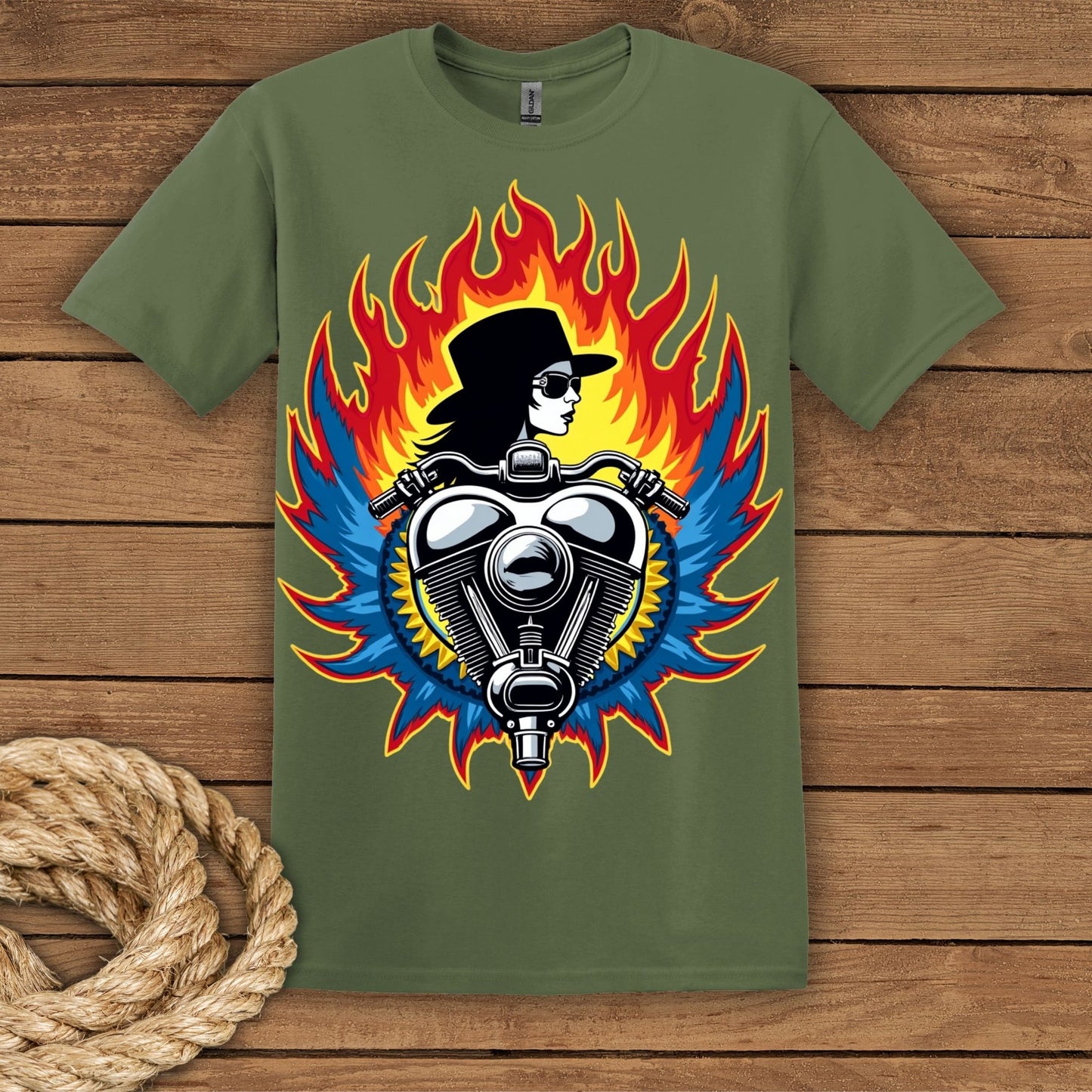 Retro Flame Graphic T-Shirt