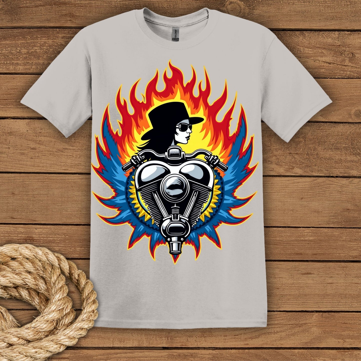 Retro Flame Graphic T-Shirt